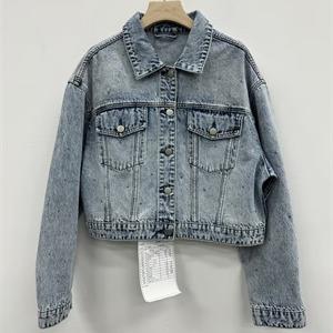 MZ双口袋贴钻复古牛仔外套（蓝）春季 351020510321 商品图4