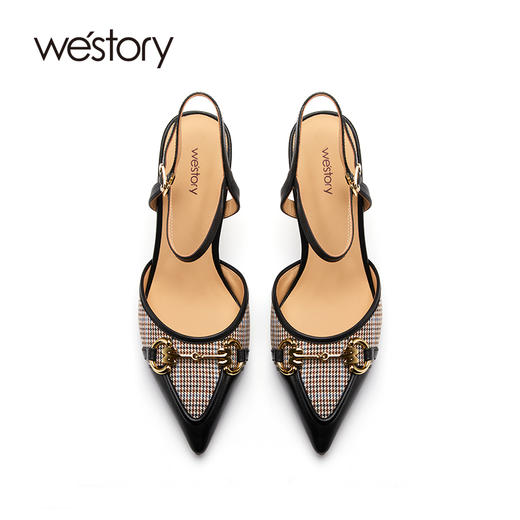 westory夏季新款优雅尖头细高跟空鞋女56111 商品图3