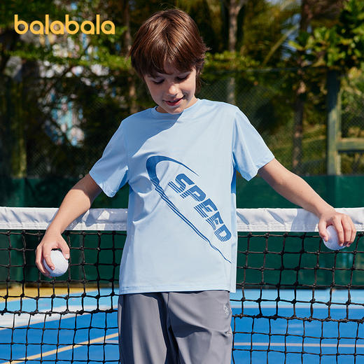 巴拉巴拉儿童短袖t恤2025年新款夏季男童上衣柔软运动打底衫速干 商品图1