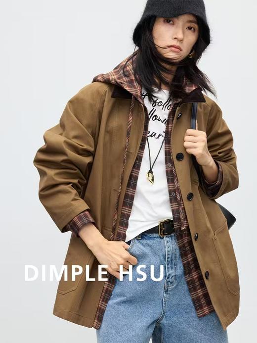 复古订制新疆棉拼接领一手长外套风衣 商品图10