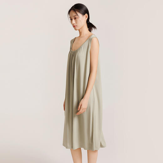weyo夏季冰丝棉女士家居服带胸垫宽松无袖吊带睡裙1562 商品图1