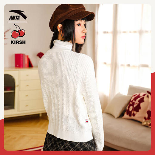 安踏（ANTA）x KIRSH联名 女冬季新款樱桃毛衫编织衫圆领套头针织衫162518752 商品图6