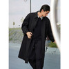GXG男装 黑色都市通勤单排扣中长款廓形风衣简约外套 25年春热卖 商品缩略图4