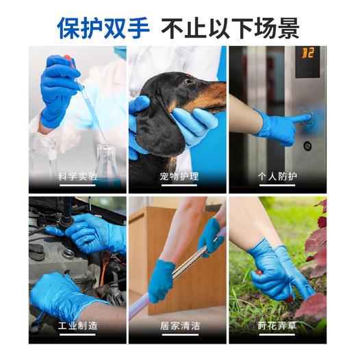 【国产 耐用型】一次性蓝色丁腈手套APFNCHDJD 商品图5