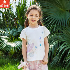 棉果果夏季商场专柜同款女童卡通短袖T恤M222140225297