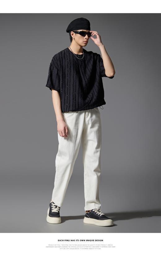 PINLI品立春季新款黑色休闲直筒牛仔长裤百搭男士GD251116015 商品图7