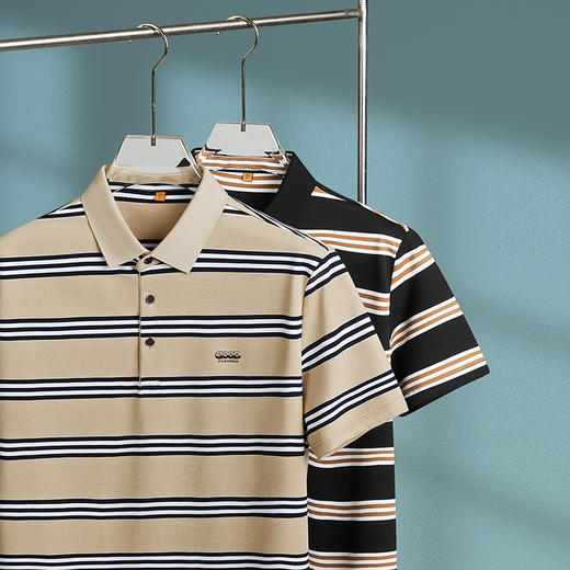 【棉质】【DDP】大依优型大码短袖POLO衫弹力翻领商务休闲透气半袖夏季上衣 商品图3