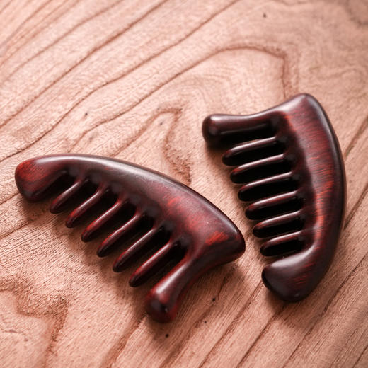 *自营*三角檀木梳 | 犀角紫檀木材质。手工打磨梳头木梳#常梳头头常梳# 商品图1