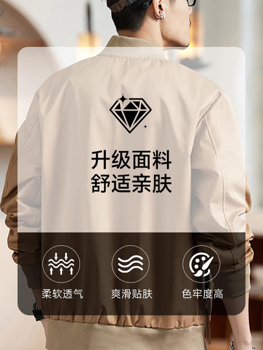 【新款DQ】大依优型大码男装新品棒球服夹克外套男宽松加大码立领拉链上衣潮流 商品图2