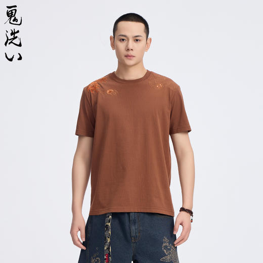 ONIARAI/鬼洗25春夏新品泥棒蓝雀神绣花短袖男式T恤 25NOB34 商品图1