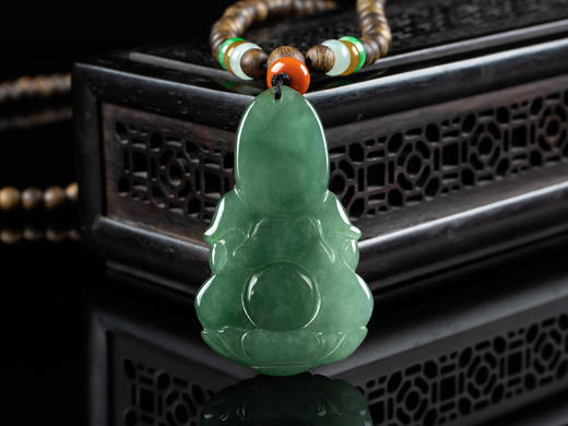 XY0066原创沉香+翡翠底色观音挂件 商品图5