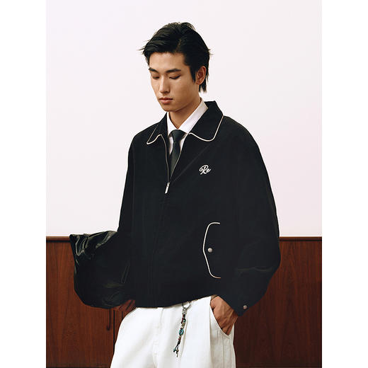 GXG男装 新年系列灯芯绒领口撞色简约绣花翻领夹克外套25年春热卖 商品图2