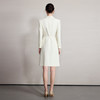 IWY/气质米色连衣裙轻奢高级感单排扣西服裙春秋中长款时尚通勤职场女装Q1260 商品缩略图4