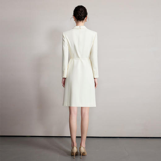 IWY/气质米色连衣裙轻奢高级感单排扣西服裙春秋中长款时尚通勤职场女装Q1260 商品图4