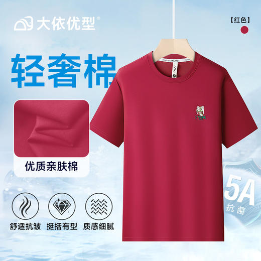 【新款DX】大依优型大码春季新款加大码短袖圆领卫衣高克重宽松休闲T恤上衣男士 商品图3