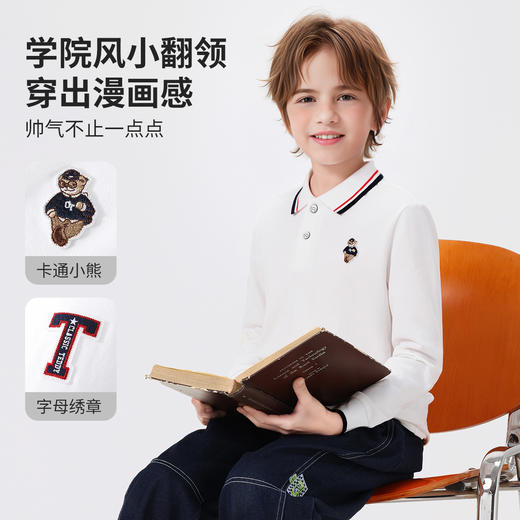 【140-170】【精典泰迪】男童春秋POLO衫儿童长袖翻领t恤 商品图9