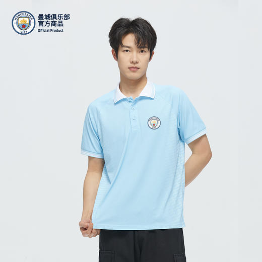 【官方正版】曼城俱乐部 | 春夏复古浅蓝印花polo领透气男女球迷 商品图3