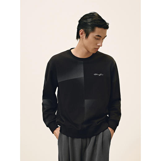 GXG男装 圆领渐变染色卫衣通勤长袖上衣撞色卫衣 2025春季热卖 商品图2