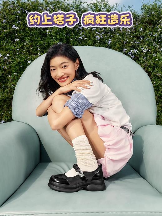 TEENMIX天美意 疯狂动物城联名 厚底银色玛丽珍皮鞋女浅口单鞋子2025春新款 商品图4
