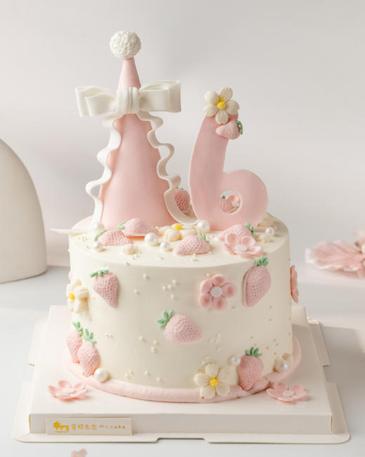 草莓礼帽公主蛋糕（数字可改） 商品图1