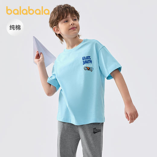 巴拉巴拉儿童短袖t恤男大童打底衫2025夏款童装速干纯棉时尚百搭 商品图1