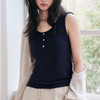 【2025夏季新品】天丝亚麻纽扣背心 U领加宽肩带遮副乳 纯色莱赛尔亲肤内搭打底小吊带 商品缩略图2