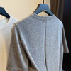 2025简约风基础纯色后中缝圆领显瘦短袖针织衫打底衫T恤女款！ 商品缩略图3