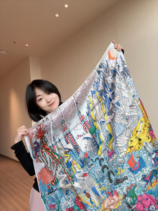 【三八节丝巾福利专场】爱美女士福利！丝奢JI品牌代工厂制斜纹100真丝丝巾手工印花 柔滑亲肤 轻盈爽滑透气 收藏JI爱MA仕同款 商品图9