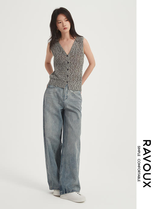 271199912复古直筒牛仔裤 商品图2