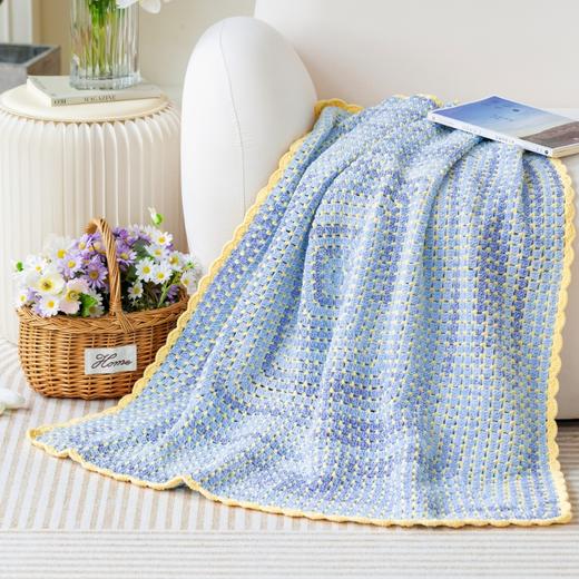 苏苏姐家回字方格毯-云小朵版手工diy编织钩针毛线团毯子自制材料包 商品图1