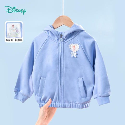 迪士尼童装女童连帽外套春秋款中小童甜美公主休闲卫衣上衣221DS0501 商品图3