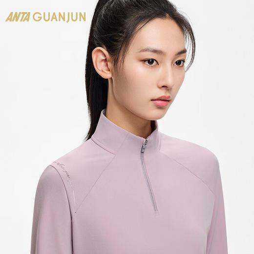 安踏（ANTA）冠军全天候系列 长袖针织衫女士加绒保暖半拉链长T恤162510405 商品图2