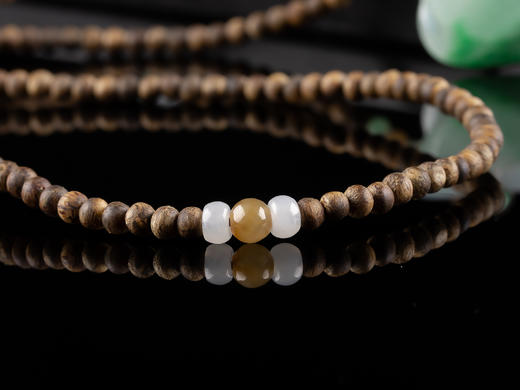 XY0108原创沉香+翡翠飘色天鹅挂件 商品图7