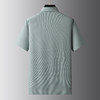 【冰丝】【封口】【DDP】大依优型大码V领短袖POLO衫弹力翻领商务休闲透气半袖夏季上衣 商品缩略图3