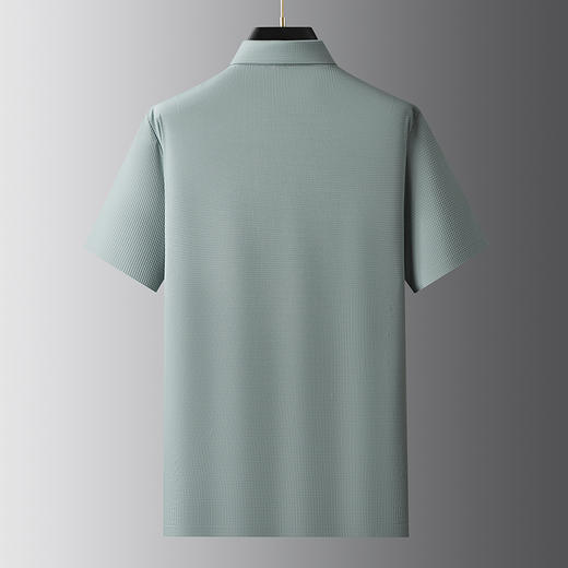 【冰丝】【封口】【DDP】大依优型大码V领短袖POLO衫弹力翻领商务休闲透气半袖夏季上衣 商品图3