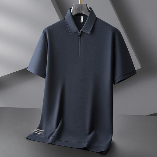 【棉质】【DDP】大依优型大码拉链款短袖POLO衫加肥大码男士翻领短袖体恤夏季款胖子休闲百搭半拉链棉 商品图2