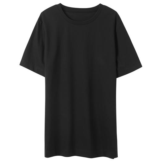 三彩2025春季新款110支匹马棉T恤宽松圆领开叉落肩袖套头衫上衣S 商品图4