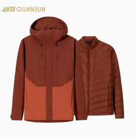 安踏冠军户外系列 冲锋衣羽绒内胆两件套男保暖防水外套152440617