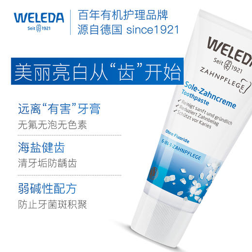 WELEDA维蕾德海盐牙膏75ml健齿护龈去牙黄烟酒茶渍 商品图2