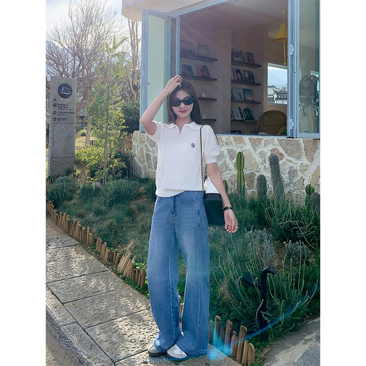 【129元任选2件】现货！3色拉链翻领针织短袖（胸口logo图案黑白灰颜色随机） 商品图3