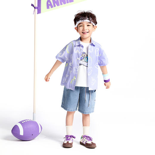 男童翻领短袖上衣夏季新款安奈儿童装实体店同款XB521602 商品图3