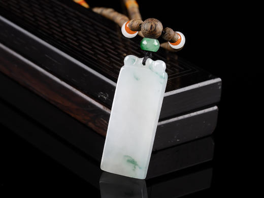 XY0029原创沉香+翡翠飘花平安无事牌 商品图3