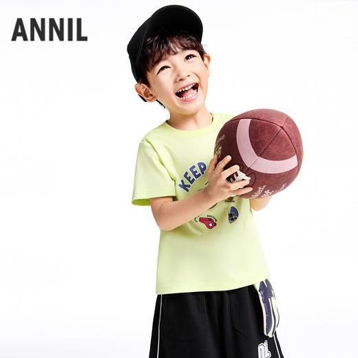 男童圆领液氨短袖针织衫夏季新款安奈儿童装实体店同款XB521603 商品图2