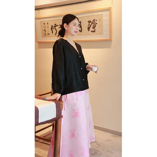 【抖音专属】新中式衬衣（25710089暗龙紫高定款） 商品图3