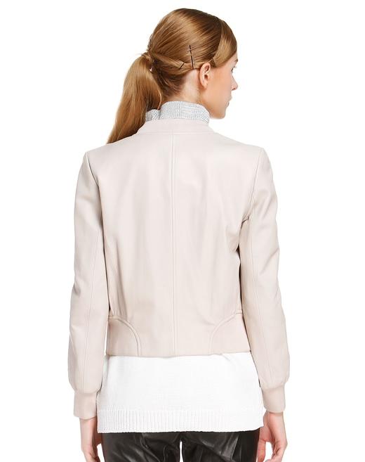 01003000362511 EQ:IQ 女款白色V领长袖羊皮外套 商品图1