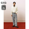 GXG男装 水洗浅蓝牛仔裤提花满印长裤通勤休闲男裤 2025春季热卖 商品缩略图1