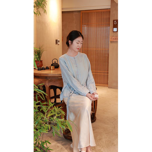 【抖音专属】新中式衬衣（25710068-青鸾-设计师） 商品图4