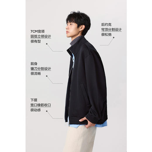 棉仓356808002-new-重磅五明治空气层立领开衫卫衣 商品图1