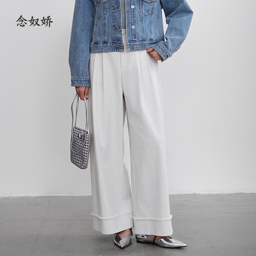 【商场同款】CNT5387 “静奢西裤” 冰川灰 后腰松紧阔腿裤 商品图7