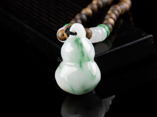 XY0065原创沉香+翡翠飘花葫芦挂件 商品图3